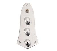 Jazz Bass Control Plate with Knurled Knobs | 500K Potentiometer & Pre - Wired for Easy Installation | Zinc Alloy Replacement Part for Jazz Bass/Electric Guitar