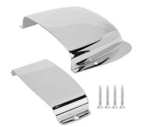 Jazz Bass Pickup and Bridge Cover, Chrome Iron Protective Ashtray Style Guard para guitarras de precisión y jazz: incluye tornillos de montaje accesorio (do)