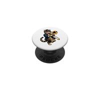 Jazz Cat Trombón Jugador Vintage Swing Música Dibujos Animados PopSockets PopGrip Adhesivo