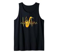 Jazz - Figura de música de corazón, diseño Retro Camiseta sin Mangas