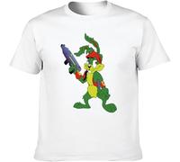 Jazz Jackrabbit Harajuku Round Collar Animal Loose Fit Short Sleeve T Shirt White S