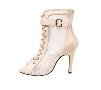 Jazz Lace Buckle Stiletto High Heels Elegant Dress Pointed Toe Evening Party Shoes, Mujer, Encaje, tacón Aguja, Punta Fina, Fiesta._1