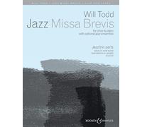 Jazz Missa Brevis: mixed choir (SATB divisi) and piano, jazz trio (piano, bass and drums) or jazz ensemble (alto saxophone, 2 trumpets, drums and bass) ad libitum. Jeu de parties.