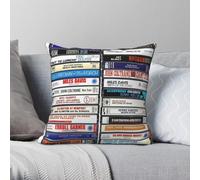 Jazz Music Classic Albums - Funda de almohada cuadrada de poliéster y lino, terciopelo, con cremallera, decorativa, para habitación