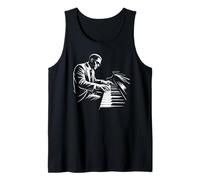 Jazz Piano Jugador Música Minimal Ilustración Camiseta sin Mangas