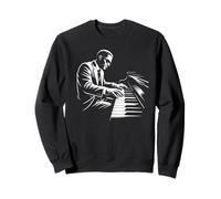 Jazz Piano Jugador Música Minimal Ilustración Sudadera
