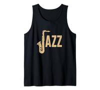 Jazz Saxofón Carta Jazz Músicos Amantes de la música Saxofón Camiseta sin Mangas
