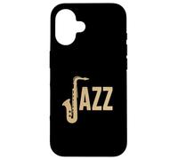 Jazz Saxofón Carta Jazz Músicos Amantes de la música Saxofón Carcasa para iPhone 16