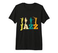 Jazz Trompeta Saxofón Guitarra Trombón Músico Vintage Camiseta Premium