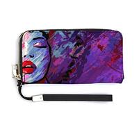 Jazz Woman Singer with Microphone Cartera de Pulsera para Mujer Carteras de Gran Capacidad para Damas Bolsos de Embrague Largos Bolso de PU Impreso con Cremallera