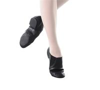Jazz Zapatos de Danza Twin Slip On Zapatos de Baile de Jazz Suela Dividida Negro Tan Boy Mujer Calzado Ballet Moderno Contemporáneo(Black,35)