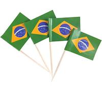 JBCD Bandera brasileña de palillo de dientes de Brasil, mini banderas pequeñas para cupcakes, 200 unidades