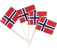 JBCD Bandera noruega de palillo de dientes de Noruega, mini banderas pequeñas para decoración de cupcakes, 200 unidades