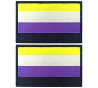 JBCD Paquete de 2 banderas de orgullo no binarias: bandera de género queer, LGBT, no binaria para sombrero o parche de equipo