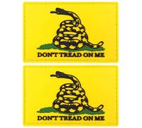 JBCD Paquete de 2 parches de bandera de Gadsden Don't Tread On Me parches tácticos de PVC, parche de bandera de goma para mochila, sombrero, parche militar del equipo