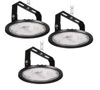 JBdusn 100W UFO LED Lámpara de Alta Bahía, 3 Pack Foco de Exterior 144LEDs Naves Industriales, 6500K Taller Lámpara Impermeable IP65 LED UFO Iluminación Para Garaje Fábrica Taller