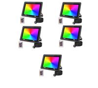 JBdusn 5pcs Foco LED RGB de Colores Exterior, 100W Foco LED Proyector Colores IP66 Impermeable, 16 Color 4 Modos, Para Jardín,Terraza,Halloween,Pascua, Navidad,Iluminación Paisajística