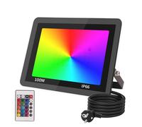 JBdusn Foco LED RGB de Colores Exterior, 100W Foco LED Proyector Colores IP66 Impermeable, 16 Color 4 Modos, Para Jardín,Terraza,Halloween,Pascua, Navidad,Iluminación Paisajística