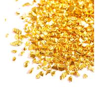 JBEIY Brillo de Vidrio Triturado Dorado para Resina Epoxi, 200 g 2-4 mm Purpurina Gruesa Metálica Irregular, para Relleno de Resina, Relleno de Jarrones, Fabricación de Manualidades