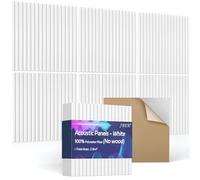 JBER 6 Piezas Paneles Acusticos Autoadhesivos, Aislante Acustico para Pared de Alta Densidad, Paneles Insonorizacion Acústica Decorativos, Tratamiento Acústico para Estudio, Oficina, 60x60xcm, Blanco