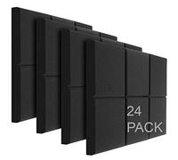 JBER Espuma de estudio acústico, paquete de 24 paneles de espuma de sonido redondos de 2 x 12 x 12 pulgadas, tratamiento de insonorización, aislamiento de pared, absorción de sonido, pirámide a prueba de fuego, baldosas de cuña