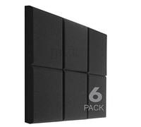 JBER Espuma de estudio acústico, paquete de 6 paneles de espuma de sonido redondos de 2 x 12 x 12 pulgadas, tratamiento de insonorización, aislamiento de pared, absorción de sonido, pirámide a prueba de fuego, baldosas de cuña