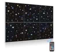 JBER Paneles acústicos artísticos con destellos de luz de estrellas, paquete de 6 pinturas de pared autoadhesivas para decoración de celdas, paneles de prueba de sonido para (Starry Sky, 180×120CM)