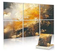 JBER Paneles acústicos artísticos, paquete de 6 pinturas artísticas autoadhesivas grandes para decoración de pared, paneles absorbentes de sonido para estudio de grabación, sala de estar, baño, 120 x