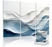 JBER Paneles acústicos artísticos, paquete de 6 pinturas artísticas autoadhesivas para decoración de pared, paneles absorbentes de sonido para estudio de grabación, sala de estar, baño, 180 x 120 cm