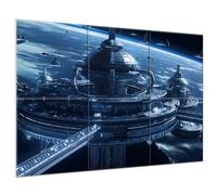 JBER Paneles acústicos artísticos, paquete de 6 pinturas artísticas autoadhesivas para decoración de pared, paneles absorbentes de sonido para estudio de grabación, sala de estar, baño, 180 x 120 cm