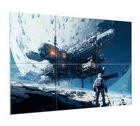 JBER Paneles acústicos artísticos, paquete de 6 pinturas artísticas autoadhesivas para decoración de pared, paneles absorbentes de sonido para estudio de grabación, sala de estar, baño, 180 x 120 cm