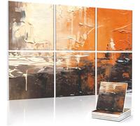 JBER Paneles acústicos artísticos, paquete de 6 pinturas artísticas autoadhesivas para decoración de pared, paneles absorbentes de sonido para estudio de grabación, sala de estar, baño, 180 x 120 cm