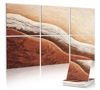 JBER Paneles acústicos de arte, paquete de 6 paneles autoadhesivos de gran tamaño para decoración de pared, paneles absorbentes de sonido para estudio de grabación, sala de estar, baño, 120 x 68 cm