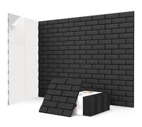 JBER Paquete de 12 paneles acústicos autoadhesivos, paneles a prueba de sonido de ladrillo, paneles de pared acústicos de alta densidad para estudios de grabación, sala de juegos, hogar, oficina, 30 x