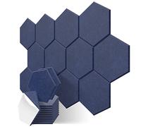 JBER Paquete de 12 paneles acústicos hexagonales, autoadhesivos de espuma a prueba de sonido, 30 x 26 x 1 cm, paneles de pared acústicos de alta densidad para estudio, oficina en casa