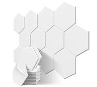 JBER Paquete de 12 paneles acústicos hexagonales, autoadhesivos de espuma a prueba de sonido, 30 x 26 x 1 cm, paneles de pared acústicos de alta densidad para estudio, oficina en casa