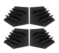 JBER Paquete de 4 paneles de pared de espuma acústica para estudio de trampa de graves de 12 x 7 x 7 pulgadas, insonorizados, acabado de bloque de esquina para estudios, hogar y teatro