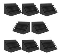 JBER Paquete de 8 paneles de pared de espuma acústica para estudio de trampa de graves de 12 x 7 x 7 pulgadas, insonorizados, acabado de bloque de esquina para estudios, hogar y teatro