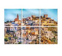 JBER set de 6 paneles acústicos decorativos de pared con adhesivos para estudios de grabación, home cinema, 183 x 122 cm (SANTORINI)