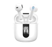 JBES Auriculares inalámbricos Bluetooth, diafragmas de 13mm con Big Bass, Reproducción 60H, Cascos Bluetooth 5.4, IP5, 4 micros para Llamadas nítidas Aptos para iPhone y Android (Pearl)