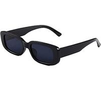 JBINNGROUSE Gafas de sol de marco pequeño retro gafas de sol rectangulares de moda para hombres y mujeres cruzan todas las fronteras con gafas de sol (Black)