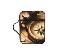 JBJGKHLP Bolsa de almacenamiento de la Biblia con estampado de brújula y mapa del viejo mundo, impermeable, regalo religioso para hombres y mujeres, hogar, iglesia, viajes
