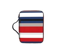 JBJGKHLP Bolsa de almacenamiento de la Biblia con estampado de rayas rojas, azules, blancas y grises, impermeable, regalo religioso para hombres y mujeres, hogar, iglesia, viajes