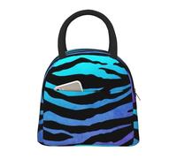 JBJGKHLP Bolsa de almuerzo aislada cómoda con estampado de rayas de camuflaje morado, azul y verde, práctica bolsa fácil de llevar, para adultos, niños y familias