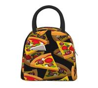 JBJGKHLP Bolsa de almuerzo aislada cómoda con impresión 3D de pizza, práctica bolsa fácil de transportar para adultos, niños y familias