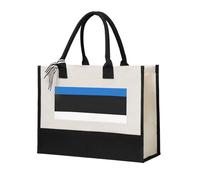 JBJGKHLP Bolsa de compras de lona con estampado de bandera de Estonia para mujer, ecológica, para el día de la madre