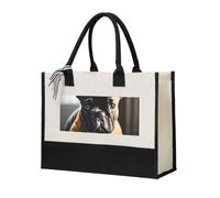 JBJGKHLP Bolsa de compras de lona con estampado de bulldog francés para mujer, ecológica, para el día de la madre