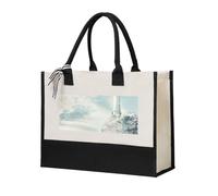 JBJGKHLP Bolsa de compras de lona con estampado de faro de gran capacidad para mujer, respetuosa con el medio ambiente, para el día de la madre