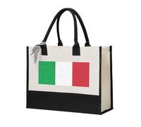 JBJGKHLP Bolsa de la compra de lona de gran capacidad con estampado de bandera de Italia para mujer, ecológica, para el día de la madre