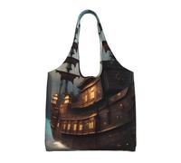 JBJGKHLP Bolsa de lona extragrande con estampado de barco pirata de fantasía para compras, viajes, playa, uso diario